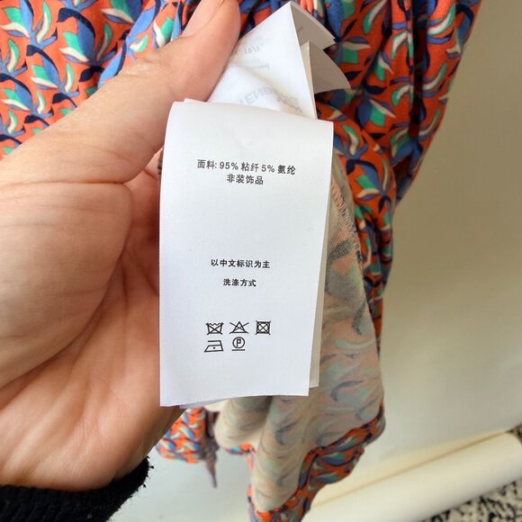 Diane von Furstenberg Didi Dress geometric Print Women’s, blue/orange Size M - Picture 12 of 12